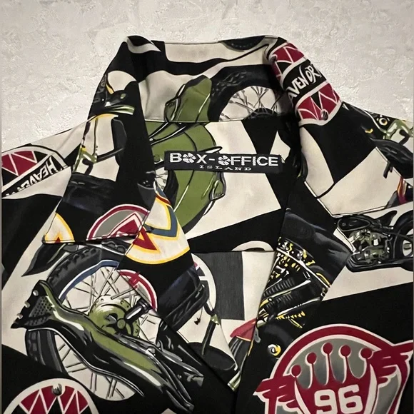 Box Office Island Men's Shirt / Motorcycle “Heaven or Hell “ size : M - Picture 3 of 6